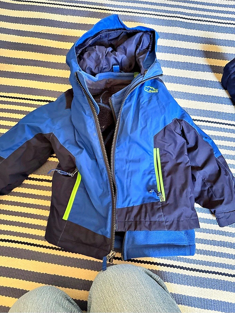 L.L.Bean Kids' Fleece-Lined 3-in-1 Jacket Blue & navy 3T